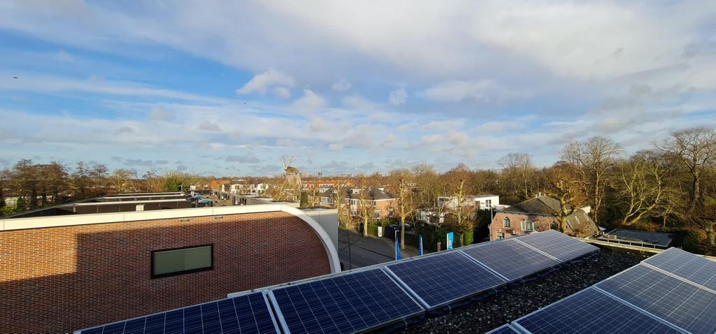 Sustainability: solar panels on the roof of our new office